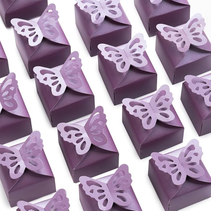 AWELL Purple Gift Candy Box Bulk 2.5x2x2.5 inches by AWELL