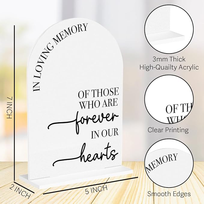In Loving Memory Wedding Sign Memorial Sign Decor Stuff Acrylic Arch Memory - Image 2