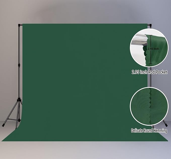 10x10FT Dark Green Screen Backdrop Photography Green Background - Image 2
