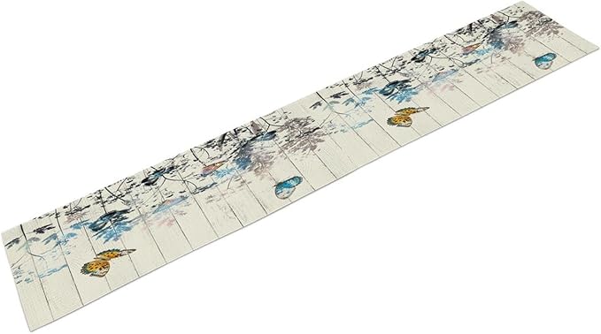 Nature Dandelion Table Runner, Rustic Floral Wood Plank Butterfly Girl Women - Image 8