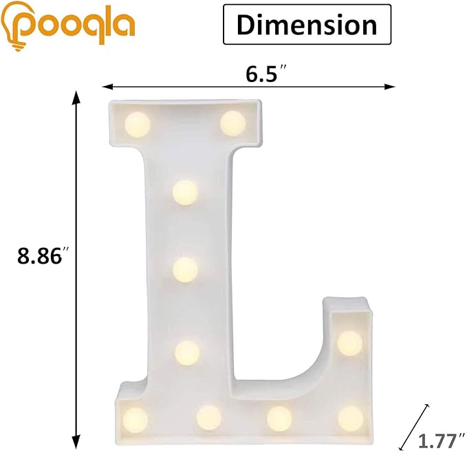Pooqla LED Marquee Letter Lights Sign, Light Up Alphabet Letter - Image 3