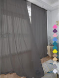 Window Dark Grey Sheer Curtains 48 Inches Width 160 Inches Long 2 Panels Sheer by L%26TEC