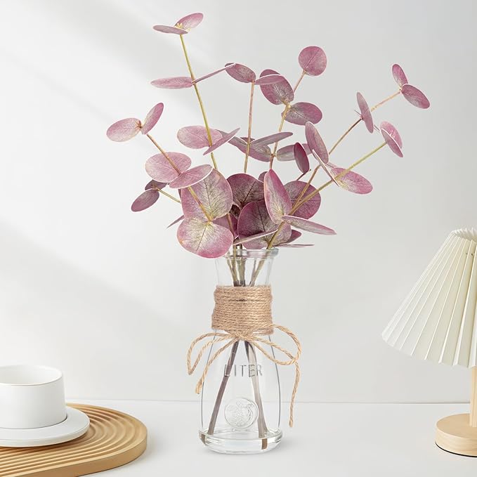 Artificial Eucalyptus Stems in Glass Vase by WOHSEROM