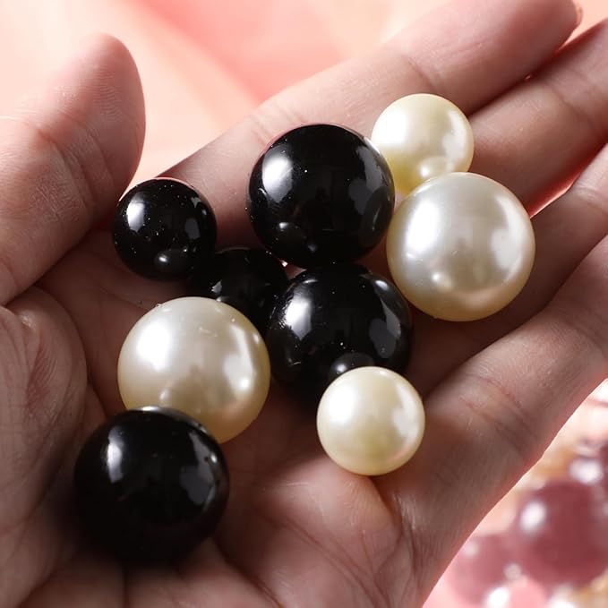 200 Pcs Vase Filler Beads Black and White Pearl Beads - Image 7