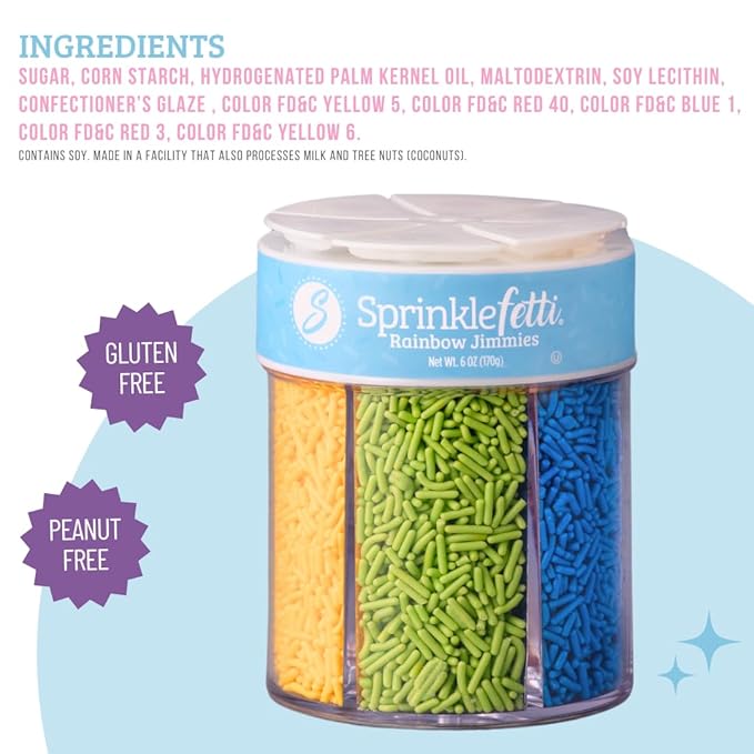 Sweets Indeed Sprinkles 6 Cell Edible Sprinkle Mix Jimmies Perfect - Image 5