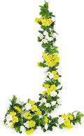 JUSTOYOU 2 Pack Fake Rose Garland, Artificial Rose Vines Flowers Hanging Silk by JUSTOYOUARTIFICIALFLORAL