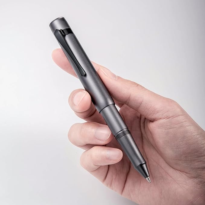Hongdian M2 Black Forest Mini Rollerball Pen, Fine Point 0.5mm, Sleek Aluminium - Image 6