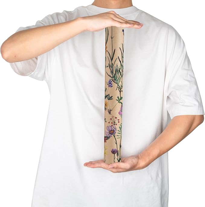 RUSPEPA Wild Flower Wrapping Paper Roll - Image 3