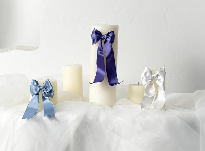 Purple Satin Ribbon Double-Faced Wired Ribbons - Image 5