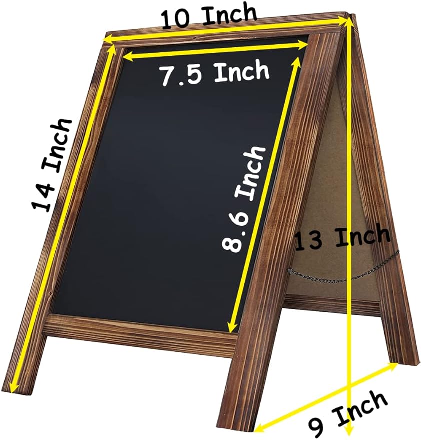 Rustic Whitewash Double Sided Chalkboard, 7.5"*8.6" Tabletop Stand, Small - Image 2