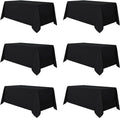 sancua 6 Pack Black Tablecloth 90 x 132 Inch by sancua