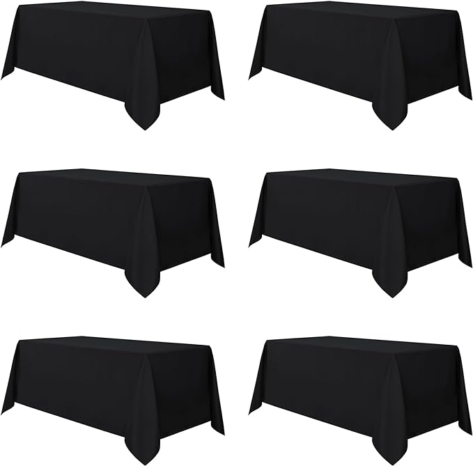 sancua 6 Pack Black Tablecloth 90 x 132 Inch by sancua