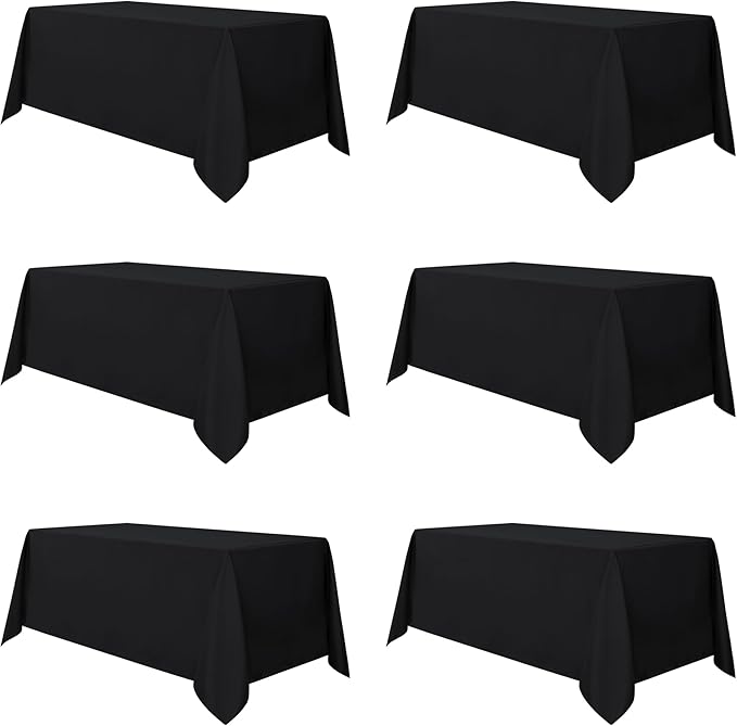 sancua 6 Pack Black Tablecloth 90 x 156 Inch by sancua