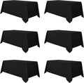sancua 6 Pack Black Tablecloth 90 x 156 Inch by sancua