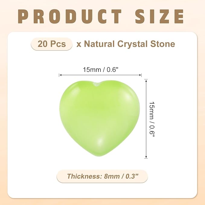 PATIKIL 20 Pcs Natural Heart Shaped Crystal Stone, 0.6 Inch Mini Polished Love - Image 2