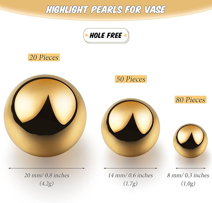 150 Pieces Vase Filler Faux Pearls Vase Makeup Beads No Hole Gloss Bead Mixed - Image 2