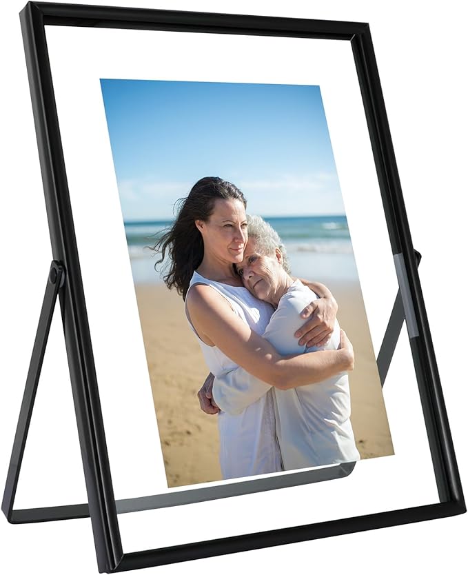 Black Floating Frame, For Picture 5x7, Tabletop Shelf Photo Frame, Classy Gift by AhaGoOfficial