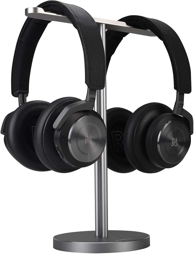 Double Headphones Stand, Aluminum Alloy Desk 3 Headsets Holder Supporting by Jokitech