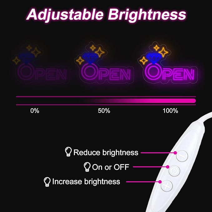 Diamond Open Indoor Neon Sign For Jewelry Store Custom Led Neon Sign Business - Image 5
