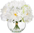 Fake Flowers in Vase White Peonies Artificial Flowers Real Touch Faux Flowers by Hollyone