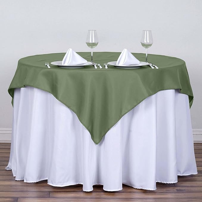 Efavormart 54x54 Moss Green Wholesale Linens Seamless Polyester Square Linen - Image 8