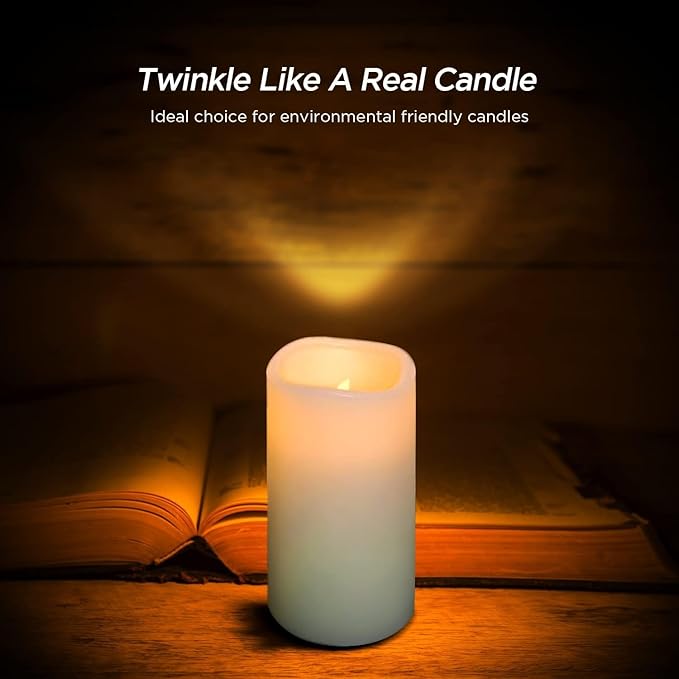 Hausware Flameless Candles Battery Operated Candles H 4" 5" 6" 7" 8" 9" Real - Image 2