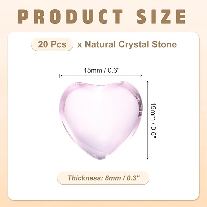 PATIKIL 20 Pcs Natural Heart Shaped Crystal Stone, 0.6 Inch Mini Polished Love - Image 2