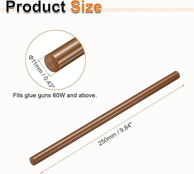 HARFINGTON 10pcs Hot Glue Sticks 0.43" Dia x 9.84" Long EVA Mini Hot Melt - Image 2