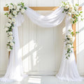 White Wedding Arch Draping Fabric 4 Panels 30'' x 18FT Sheer Chiffon Arch by LINXTAR
