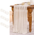 MLMW 3 Pack Ivory White Table Runner Cheesecloth Boho Gauze Rustic Cheese Cloth by MLMW
