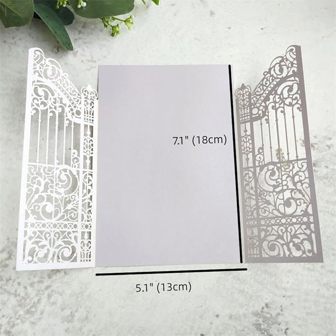 MillaSaw Lavender Laser Cut Wedding Invitations Gate invite Folder - Image 3