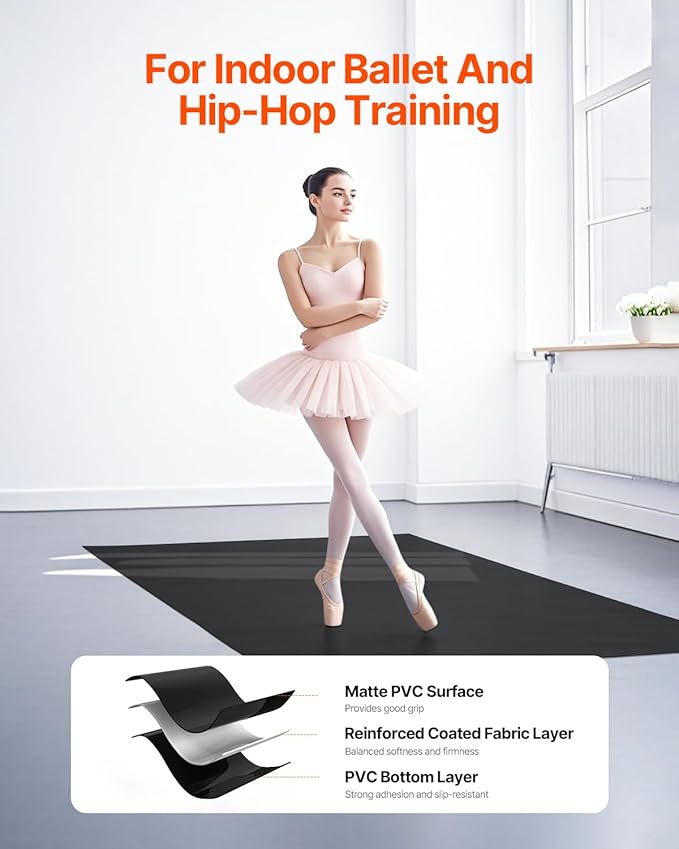VEVOR Dance Floor, 6.6' x 3' Portable Yoga Mat - Image 2