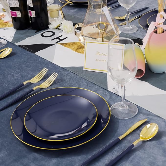 Liacere 150PCS Blue Plastic Plates - Image 5