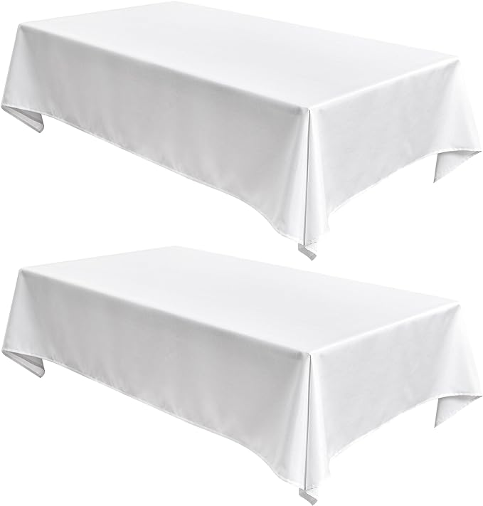 Fitable Faux Linen White Tablecloths 60 x 84 Inch by Fitable