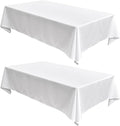Fitable Faux Linen White Tablecloths 60 x 84 Inch by Fitable