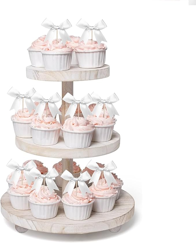 24 PCS Bow Cupcake Toppers Bow Cupcake Picks Bowknot Birthday Party Decorations - Image 6