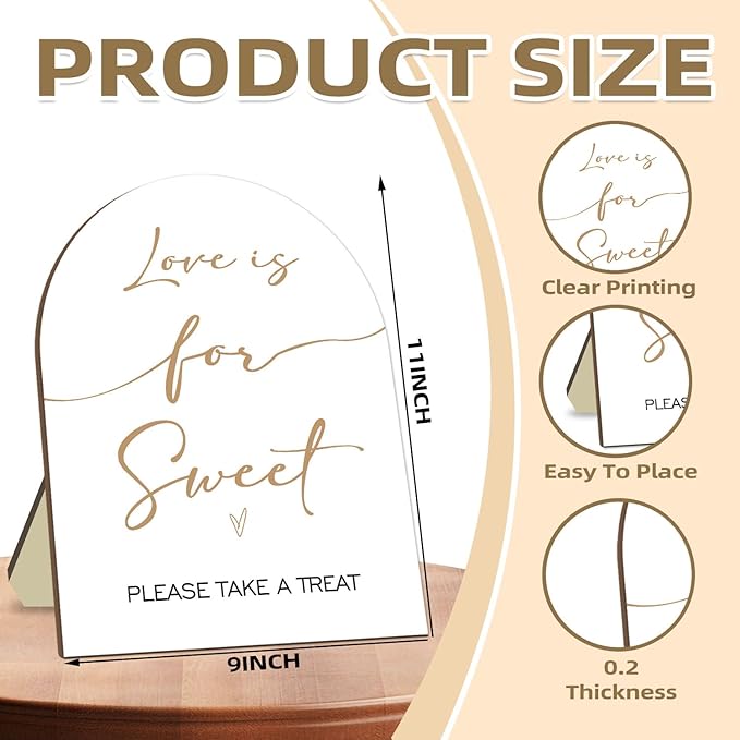Bridal Shower Decor Supplies, Love is Sweet Please Take A Treat Sign, Love is - Image 2