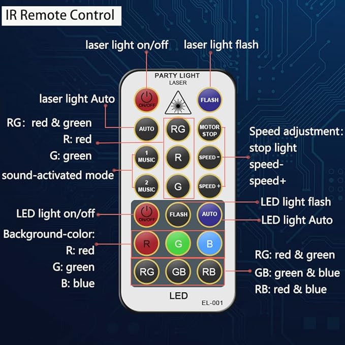 Mini Party Lights Dj Disco Strobe Stage Lights Sound Activated Laser Llights - Image 5