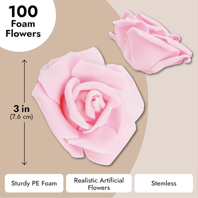 Juvale Pink Roses Artificial Flowers - Image 4
