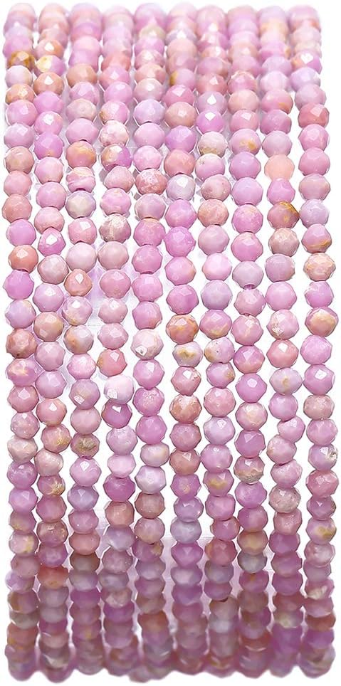 Faceted Natural Purple Micas Stone Round Loose Semi Gemstone Beads by Beadia