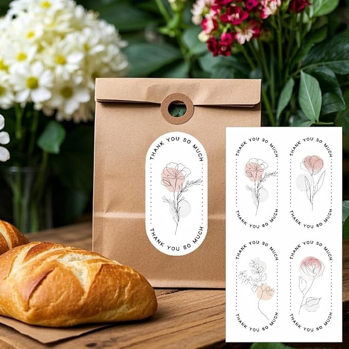 500 Pieces Large Thank You Stickers, Gift Flower Decorative Wrapping Stickers - Image 5