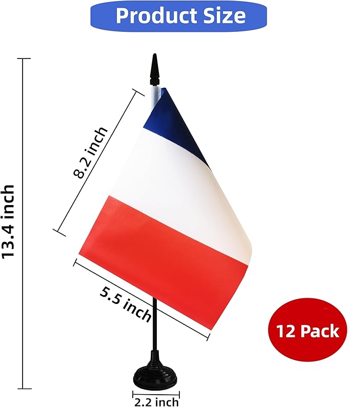 France Desk Flag, 12 Pack French Table Office Flag - Image 2
