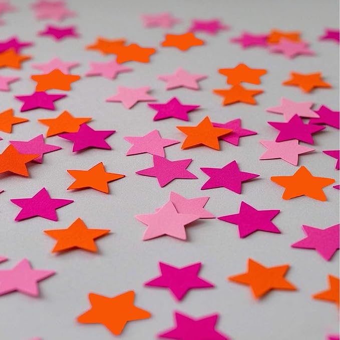 Hot Pink Orange and Pink Star Confetti by CC+Wonderland