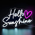 Hello Sunshine Neon Signs for Wall Decor White LED Neon Sign for Room Neon by HSJNJKFUNEONSIGN