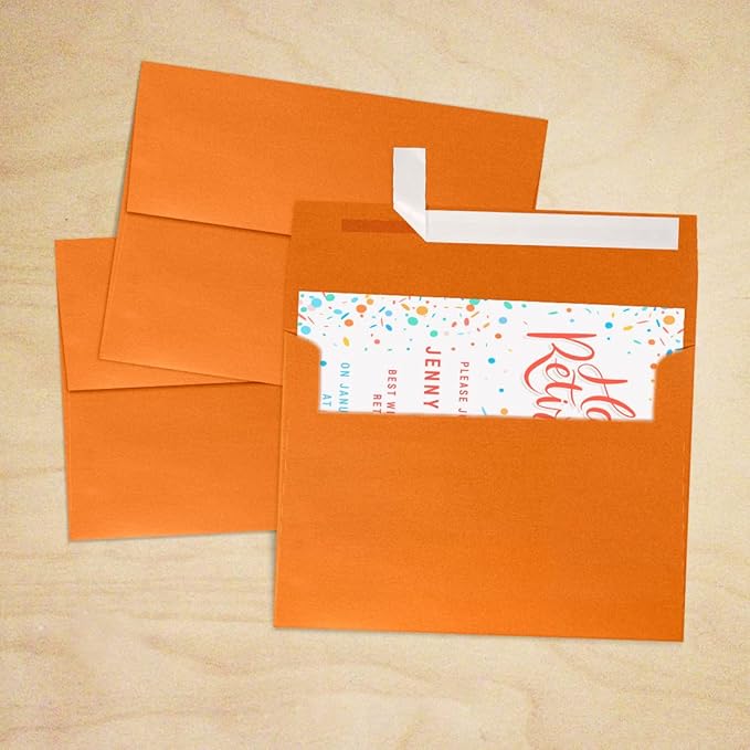 LUXPaper A7 Invitation Envelopes | Peel & Press | 5 1/4" x 7 1/4" | Flame - Image 7