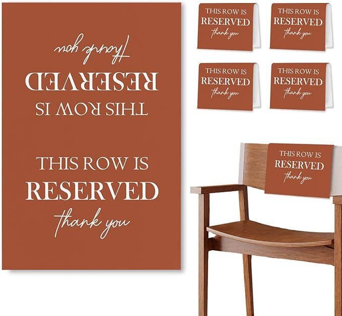 Reserved Seating Chair Signs, This Row Is Reserved Pew Cloths Seating by Unknown