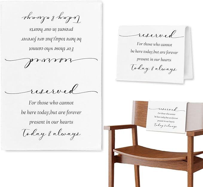 In Loving Memory Wedding Sign, Reserved Memorial Signs Pew Cloths Seating by Unknown