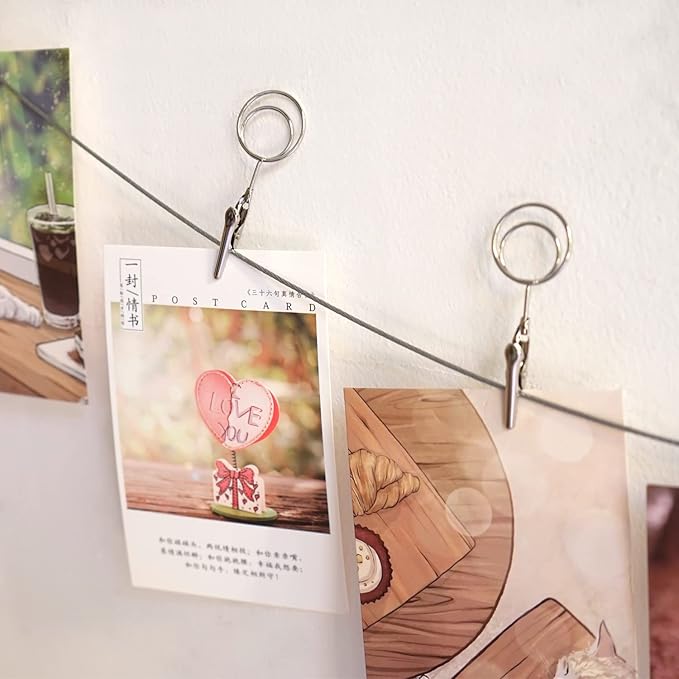 Multi-Purpose Steel Wall Hanging Photo Display Cable Wire Rod - Image 5