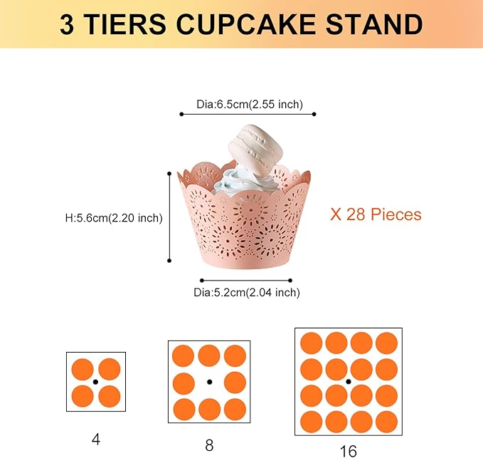 Boxalls Cupcake Stand, 3 Tier Square Acrylic Cupcake Display Stand Holder - Image 2