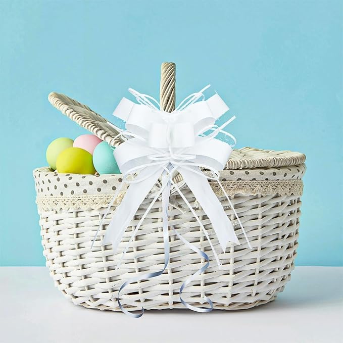 WEWILUCK White Gift Bow, Big White Pull Bows - Image 3